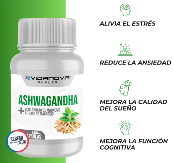 Ashwagandha + Magnesio 1000mg 60 CAPS