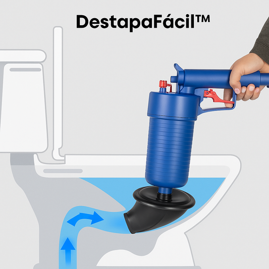 DestapaFácil™ – Pistola Neumática para Destapar Inodoros y Cañerías sin Esfuerzo