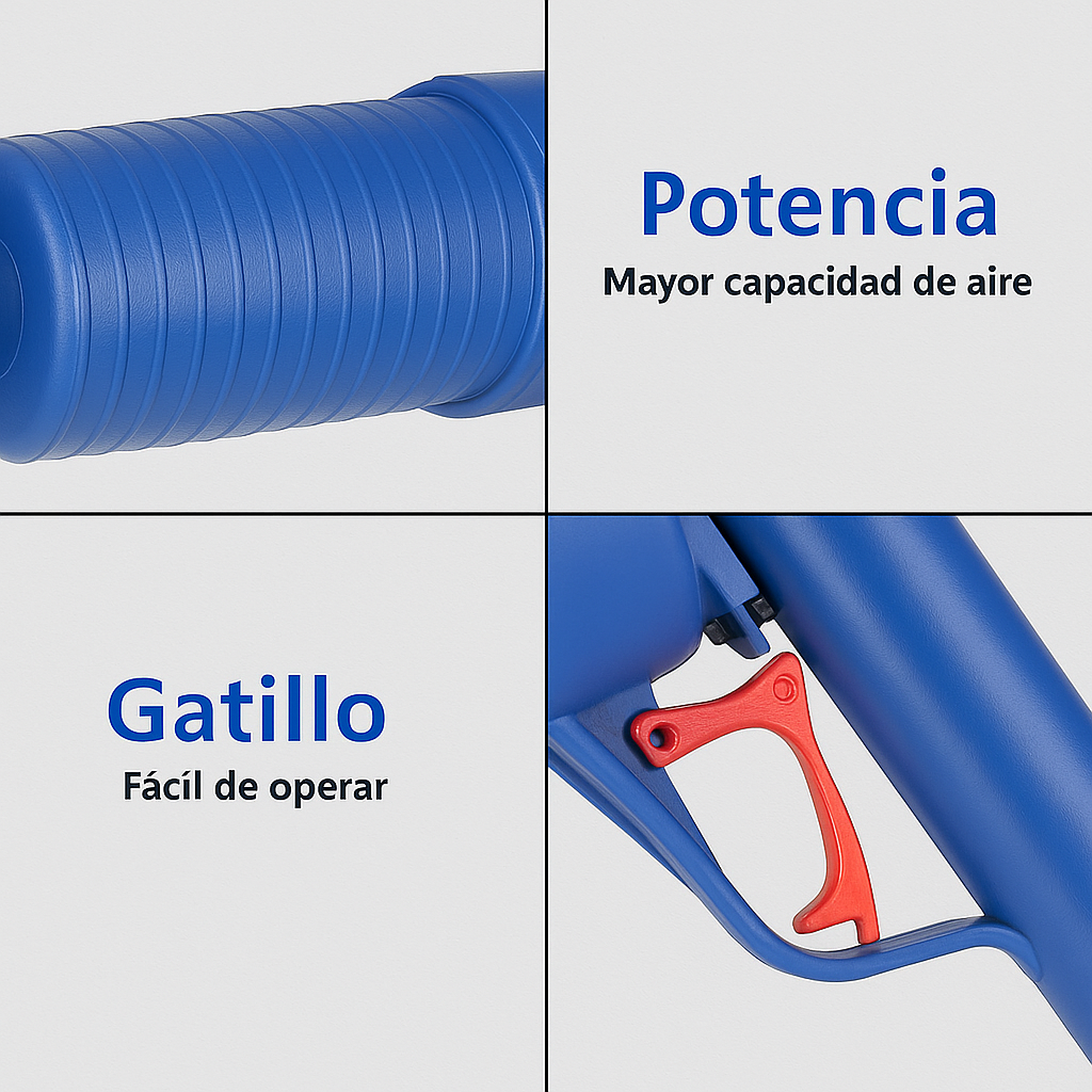 DestapaFácil™ – Pistola Neumática para Destapar Inodoros y Cañerías sin Esfuerzo